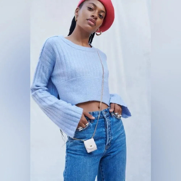 Urban Outfitters BDG Cardigan Sweater Wide Sleeves Blue Size Small - Picture 1 of 7